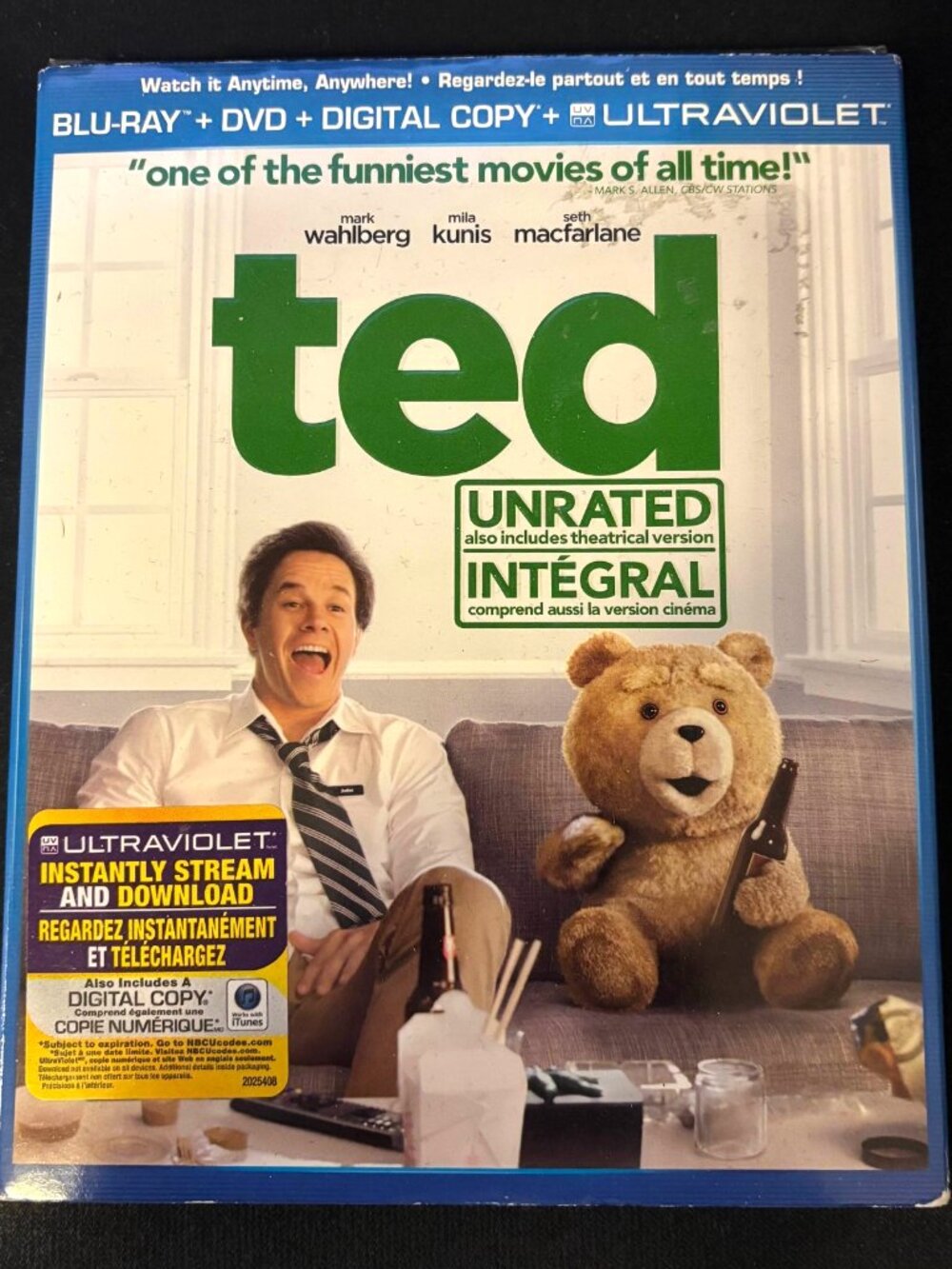 Ted (Blu-Ray + DVD 2 Disc Combo Set 2012 Unrated) Brand New Sealed + Slip Cover